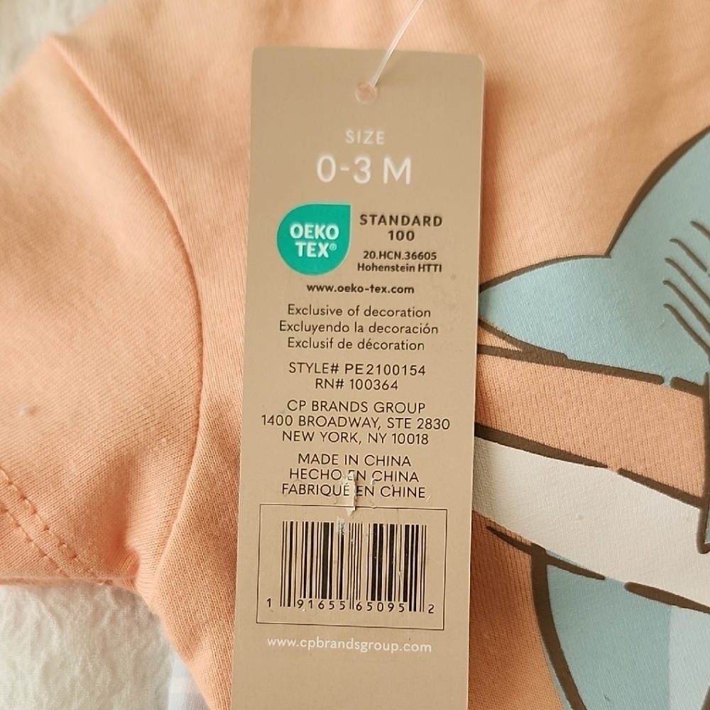 Kids Shark Print Matching 4Pc Set - Peach and Light Blue - Picture 3 of 4